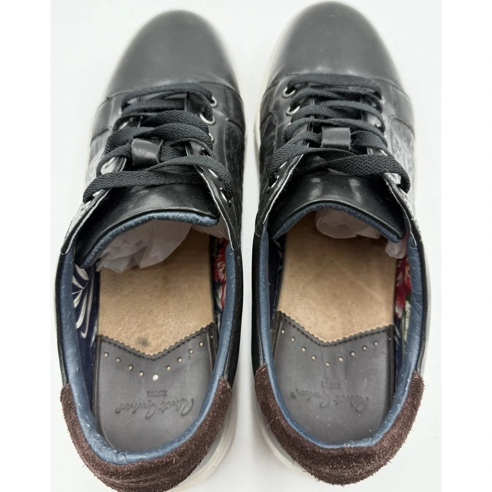 Robert Graham‎ Sneakers Men Sz10 Artfibers Dreamer Sugar Skull Rose Black Brown